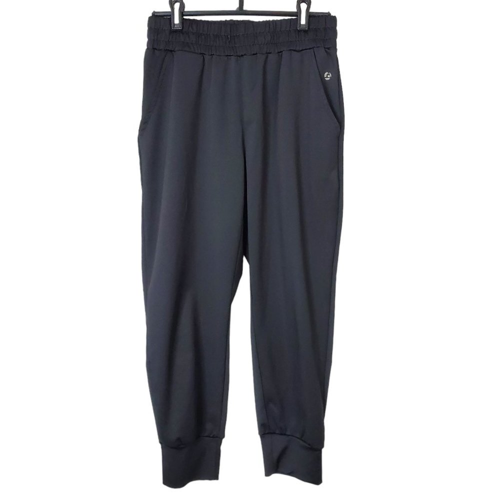 Leg End Capri Cropped Solid Black w/ Pockets Elastic Waist Size Small